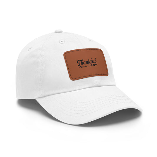 Thankful | Leather Patch Dad Hat