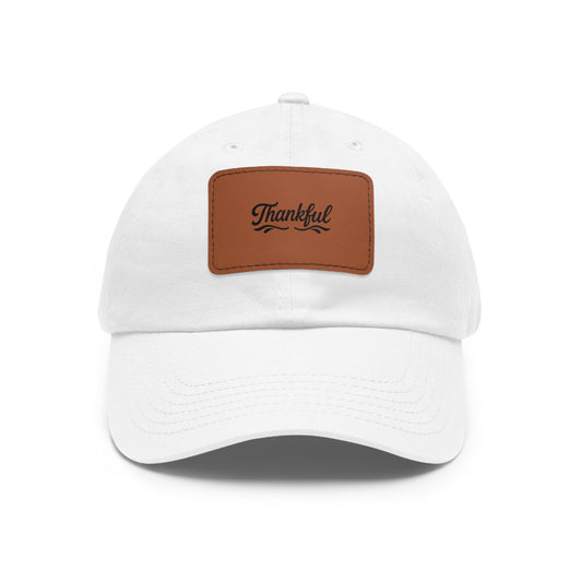 Thankful | Leather Patch Dad Hat